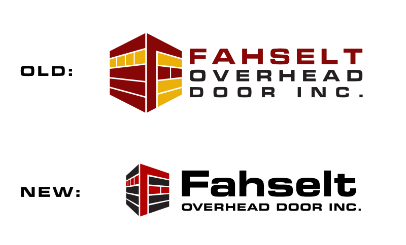 Fahselt Overhead Door Logo before and after