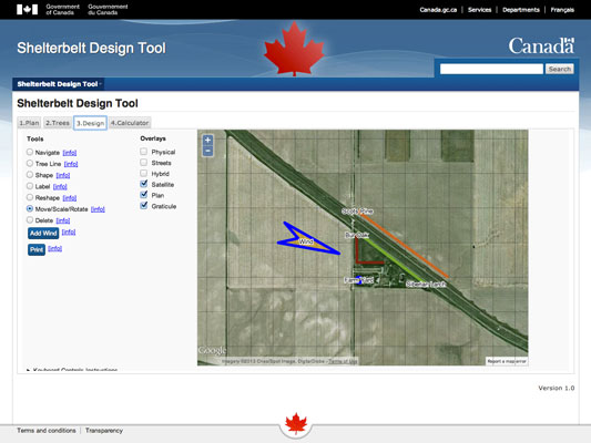 Shelterbelt Design Tool Application